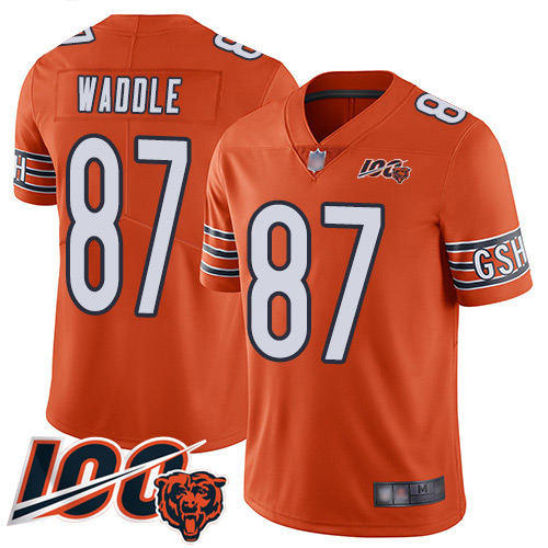 Chicago Bears Limited Orange Men Tom Waddle Alternate Jersey NFL Football #87 100th Season->women nfl jersey->Women Jersey